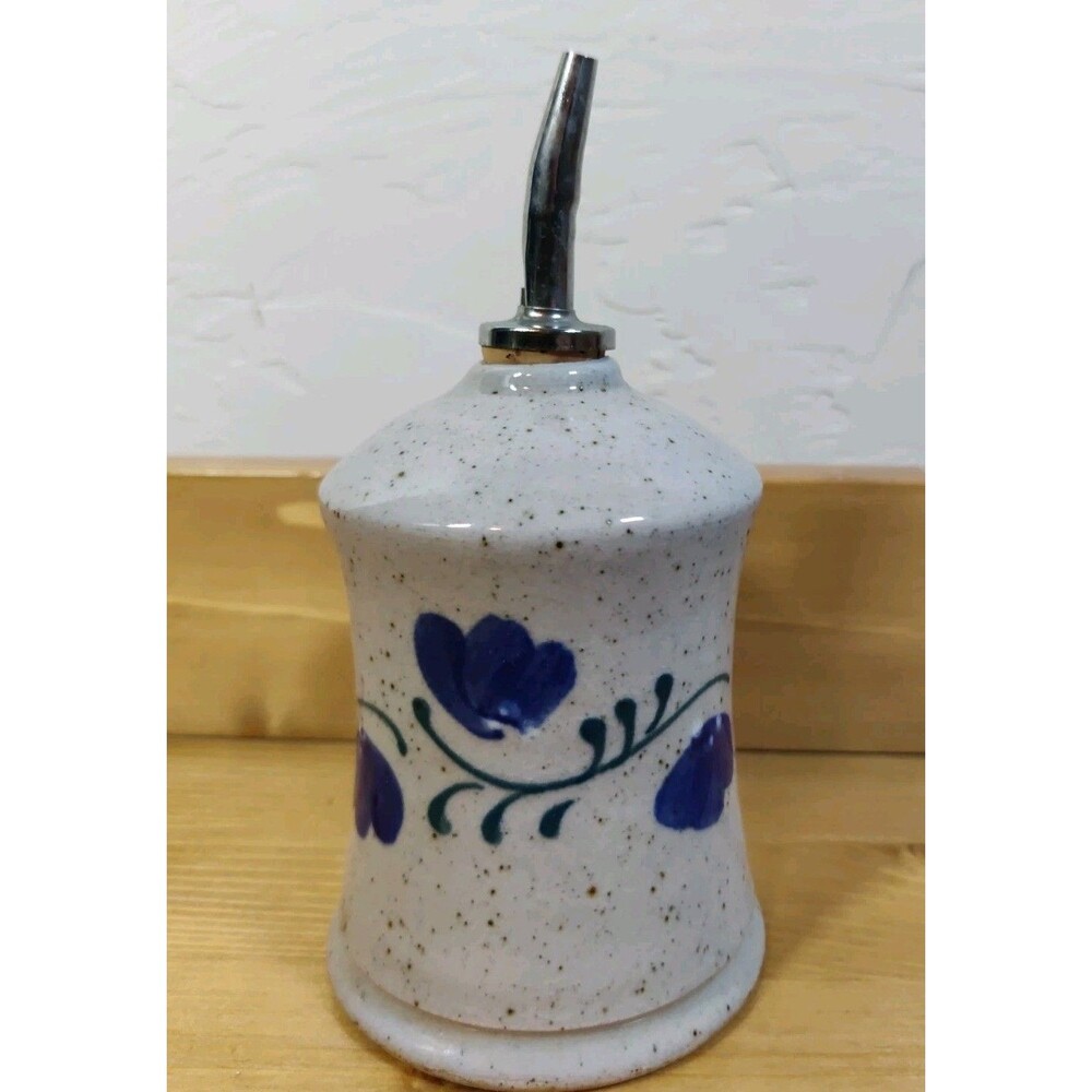 Vtg Great Bay Pottery USA Handmade Ceramic Oil 6" Bottle Never Used!